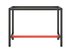vidaXL Werkbankgestell MattSchwarz und MattRot 110x50x79 cm Metall