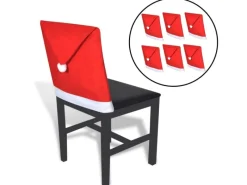 Stühle^vidaXL 6x Stuhlhussen Weihnachtsmützen