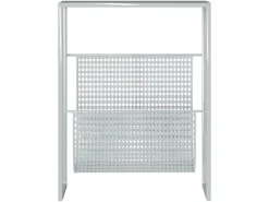 vidaXL Zeitschriftenständer Silbern 35x15x45 cm Stahl