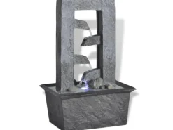 Zimmerbrunnen^vidaXL Zimmerbrunnen mit LED-Licht Polyresin 15,8 x 11,8 x 24 cm