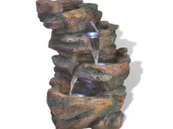 Zimmerbrunnen^vidaXL Zimmerbrunnen mit LED-Licht Polyresin 24 x 33,5 x 45,5 cm
