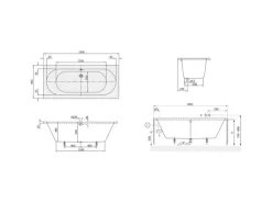 Villeroy & Boch Deckenplatten^Badewanne 190 x 90 cm O.novo Duo Weiß