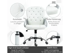 Vinsetto Stühle^Bürostuhl Ergonomisch für Home Office 59 x 60 x 103 cm