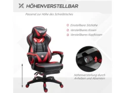 Vinsetto Stühle^Bürostuhl mit Einziehbare Fußstütze 65 x 70 x 118 5-128 5cm