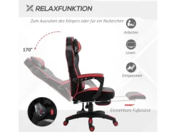 Vinsetto Stühle^Bürostuhl mit Einziehbare Fußstütze 65 x 70 x 118 5-128 5cm