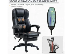 Vinsetto Bürostuhl mit Fußstütze Massagefunktion