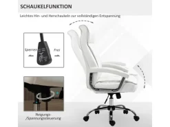 Vinsetto Sessel^Bürostuhl mit Wippenfunktion Weiß