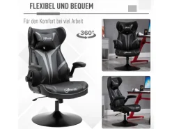 Vinsetto Kissen|Stühle^Gaming Stuhl mit Kopfkissen 67 x 70 x 106-112 cm