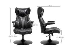 Vinsetto Kissen|Stühle^Gaming Stuhl mit Kopfkissen 67 x 70 x 106-112 cm