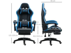 Vinsetto Stühle^Gaming Stuhl mit Lendenkissen Kopfstütze