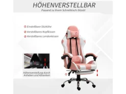 Vinsetto Gamingstuhl mit Kopfstütze 360° Drehbar 64 x 67 x 119-127 cm