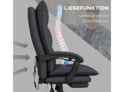 Vinsetto Stühle^Massage-Bürostuhl mit Heizfunktion und Fußstütze