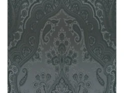 AS-Creation Dekorative Tapeten^Vliestapete Barock Ornament Glänzend Glatt Schwarz Dunkelgrau FSC®