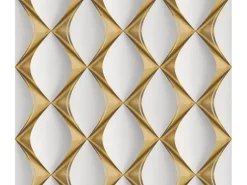 AS-Creation Vliestapete 3D Design Glänzend Leicht Strukturiert Gold Weiß FSC®