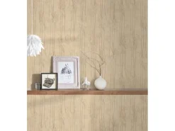 AS-Creation Dekorative Tapeten^Vliestapete Floral Glänzend Leicht Strukturiert Gelb Beige FSC®