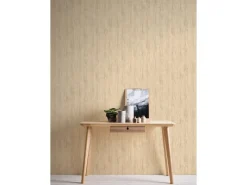 AS-Creation Dekorative Tapeten^Vliestapete Floral Glänzend Leicht Strukturiert Gelb Beige FSC®