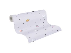 AS-Creation Tapetenmuster^Vliestapete Tapete mit Tieren Kinderzimmertapete Grau Weiß FSC®