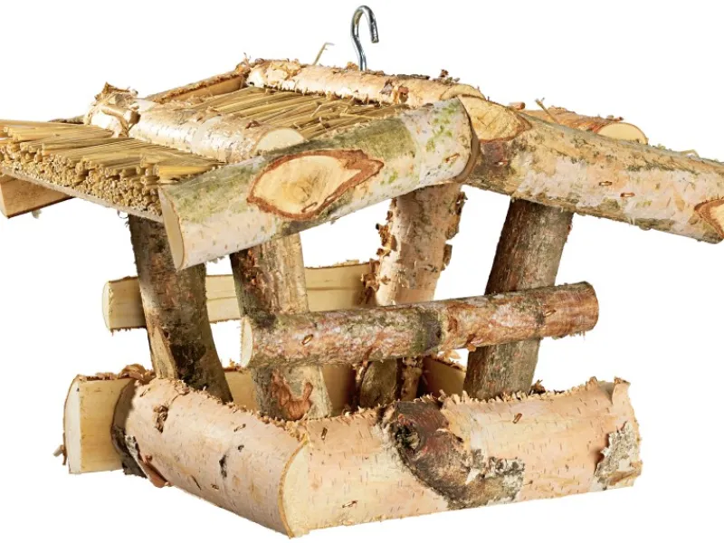 Vogelbedarf^Vogelfutterstation mit Strohdach Modell C