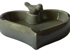 Vogeltränke Herz mit Vogelfigur 9,5 cm x 23,5 cm x 25 cm