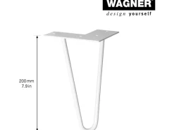 Wagner design yourself Kommode^Wagner Möbelbein Hairpin Länge 200 mm Light Grey