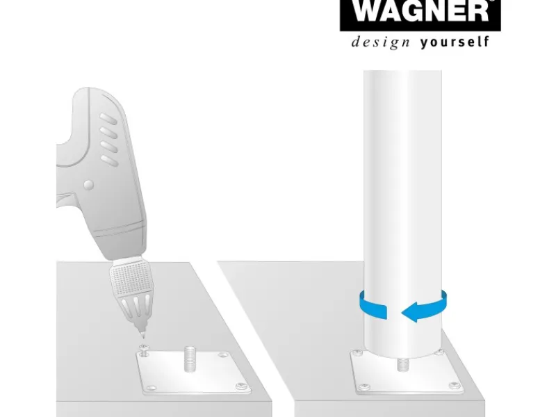 Wagner Vitrinen^Möbelbein Telescope Ø 5 cm Justierbar 60 cm - 90 cm