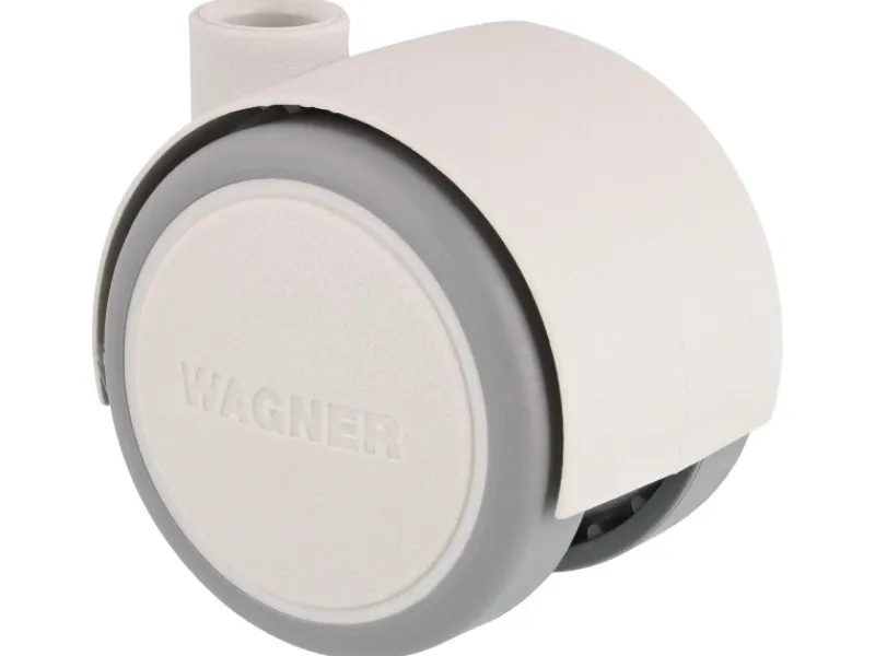 Wagner Kommode|Hocker^Möbel-Doppelrolle Soft Ø 4 cm Weiß-Grau