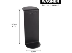 Wagner Weitere Regale^Möbelfuß 5 cm x 12 cm Schwarz-Matt