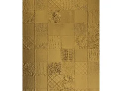 Klebefolien^WALLFACE 13926 COLLAGE Luxus Leder Wand-Paneel Verkleidung Tapete Gold 2600 mm x 1000 mm x 3,5 mm 2,60 m2 Gold