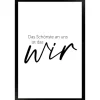 WANDStyle Gerahmtes Poster mit Spruch Das Schönste Ist das Wir in Weiß 30 x 45 cm