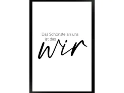 WANDStyle Gerahmtes Poster mit Spruch Das Schönste Ist das Wir in Weiß 30 x 45 cm