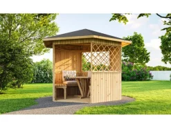 Weka Holz-Pavillon Mainau Natur unbehandelt 223 cm x 257 cm