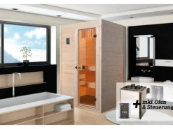 Weka Massivholzsauna Valida 1 Sparset 4,5 kW OS Glastür