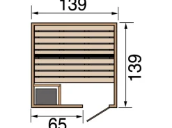 Weka Massivholzsauna Valida 1 Sparset 4,5 kW OS Glastür