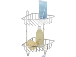 Wenko Eckregale^Badeckregal Milano 2 Haken/2 Ablagen