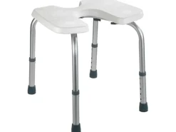 Wenko Duschhocker mit Hygieneausschnitten Secura Weiß höhenverstellbar