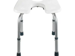 Wenko Duschhocker mit Hygieneausschnitten Secura Weiß höhenverstellbar