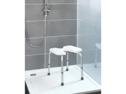 Wenko Duschhocker mit Hygieneausschnitten Secura Weiß höhenverstellbar
