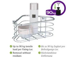 Wenko Wandregale^Eckablage Trestina 25 cm x 10,5 cm 16,5 cm Edelstahl Silber Glänzend