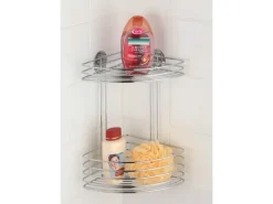 Wenko Eckregale^Eckregal Turbo-Loc Befestigen ohne Bohren Chrom glänzend rund