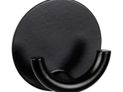 Wenko Edelstahl-Wandhaken Rondo Selbstklebend Ø 5,3 cm x 2,5 cm Schwarz