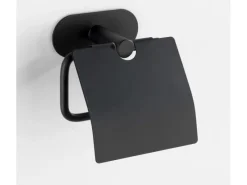 Wenko Turbo-Loc Edelstahl Toilettenpapierhalter Orea Black Matt 14 x 12.5 x 7 cm