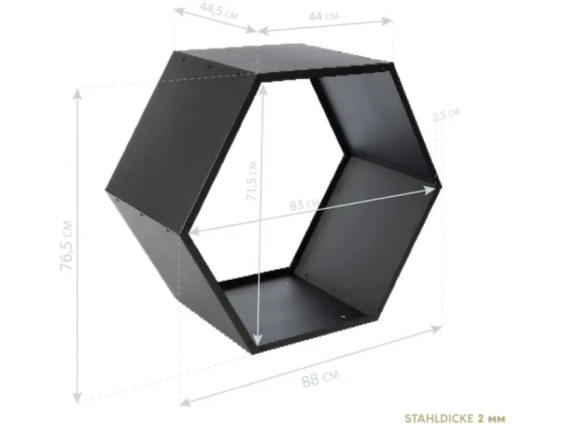Westmann Stahl Kaminholzregal Biene Schwarz 88x45x77 cm