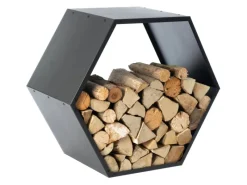 Westmann Stahl Kaminholzregal Biene Schwarz 88x45x77 cm