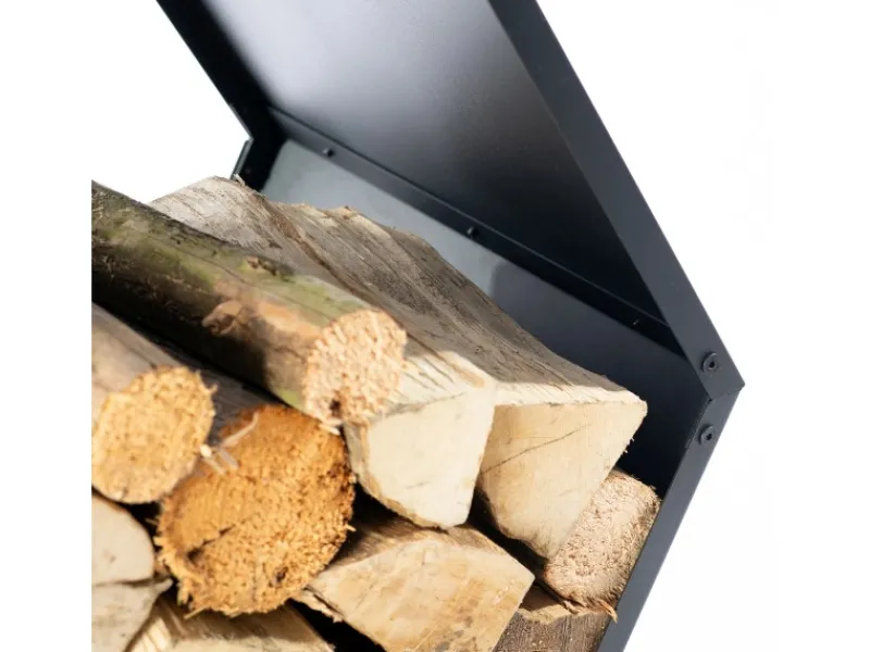 Westmann Stahl Kaminholzregal Biene Schwarz 88x45x77 cm