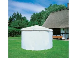 Promadino Überwürfe^Wetterschutzumhang für Pavillon Rosenheim Weiß