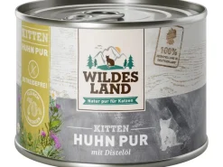 Katzenbedarf^Wildes Land Katzen-Nassfutter Kitten Huhn Pur mit Distelöl 200 g