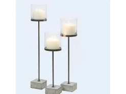 Windlichter^Windlicht mit Betonfuß 73 cm x 20 cm x 20 cm Anthrazit