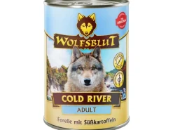 Hundebedarf^Wolfsblut Hunde-Nassfutter Cold River Adult Forelle mit Süßkartoffeln 395 g