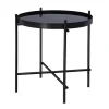 WOMO-DESIGN Tische^Beistelltisch 43 x 45 cm in Schwarz aus Metall und Glas