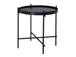 WOMO-DESIGN Tische^Beistelltisch 43 x 45 cm in Schwarz aus Metall und Glas